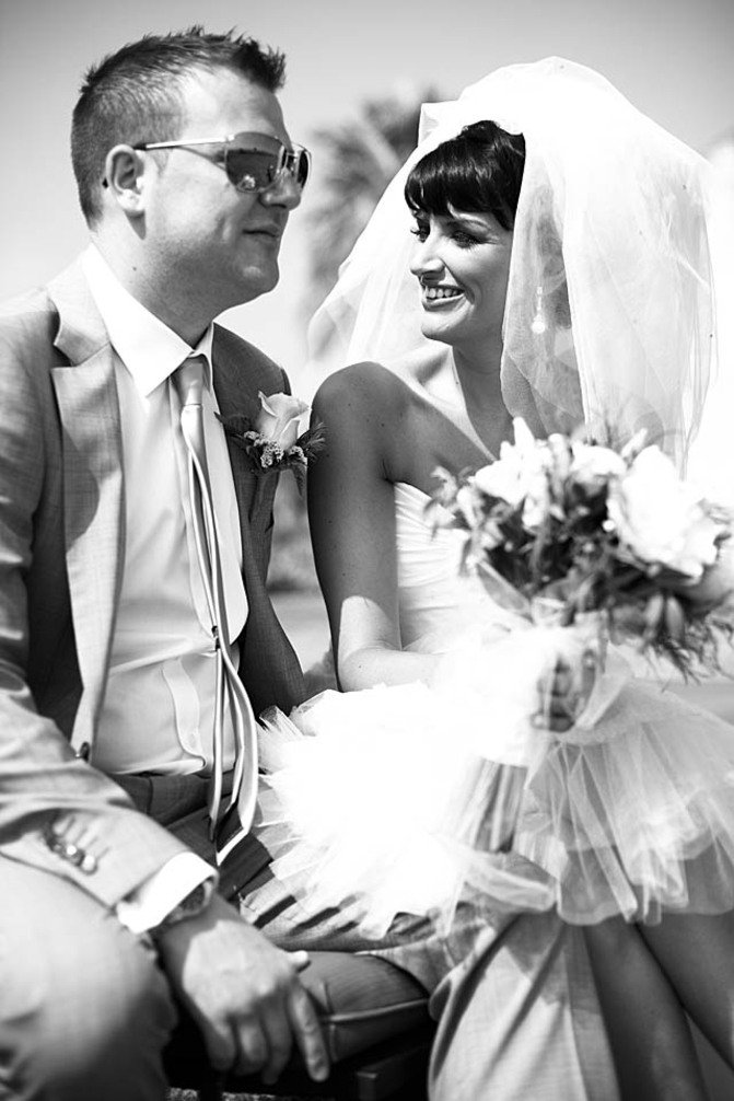Black and white wedding photo image